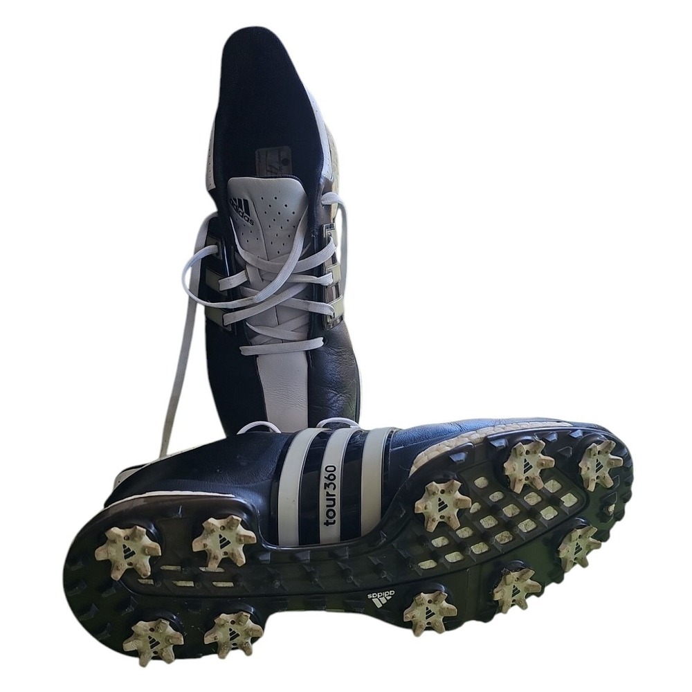 Adidas Golf Tour 360 Shoes Boost Spiked Leather Comfort Performance Black 9.5
